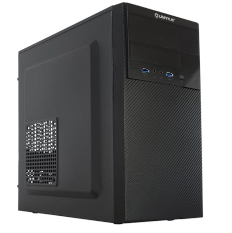 UNYKAch Aero C20 MATX PC-hölje med 500 W strömförsörjning, 2 x USB 3.0, svart