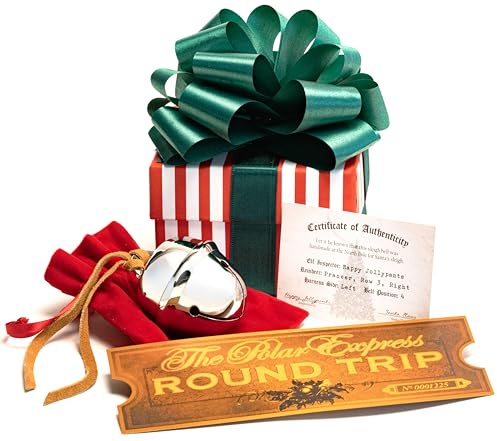 LilyDeal Polar Express - Set regalo con campanella da slitta con biglietto di andata e ritorno (1)