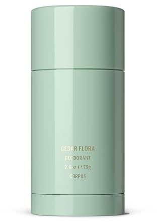Corpus Natural Deodorant Stick - Cedar Flora - Premium Plant-Based Deodorant for Women & Men - Aluminium-Free Cruelty-Free & Vegan - Gel-Based Formula - Long-Lasting Protection - No White Marks 75g