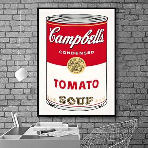 Arte de la pared Cartel Lienzo pintura Andy Warhol Tomate Sopa Abstractos Decorativos Fondos, para sala de estar Cocina Decoración de pared Sin marco (Size : 23.6x31.5in(60x80cm))