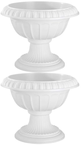 Zerodeko Römischer Blumentopf 11.81X11.81X9.84 Zoll 2Er Set Vintage Urnen Übertopf Für Hochzeit Garten Balkon Innen Und Außen Deko Robuster Kunststoff Pflanztopf