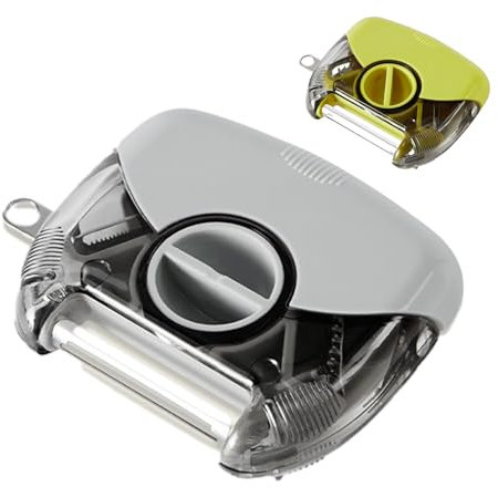 Bryn 4 in 1 Pelapatate Professionale, Multifunzionale, Pela Patate e Verdure, Sbuccia Patate con Lama Reversibile, Julienne per Verdura, Frutta, Patate, Zucchine, Cetrioli, Carote, Pomodori (Grigio)