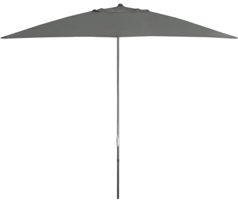 Hortan Ombrellone Rettangolare Diametro 3 x 4 Metri Con Palo Centrale, Struttura In Acciaio Inossidabile, Chiusura a Corda E Copertura Protettiva Per Arredo Esterno, Giardino e Terrazzo