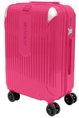 BRANDANI Trolley espandibile bagaglio a mano valigia policarbonato metal 55x35x20 fucsia