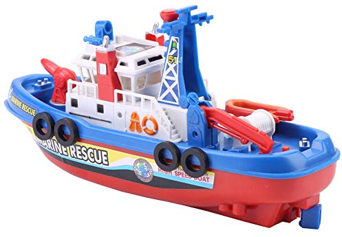Bateau de pompier électrique, jouet de bateau de pompier, jouet de bateau de pompier modèle jouet marine jouet de bateau eau jet bateau rapide spray bateau aquatique jouet