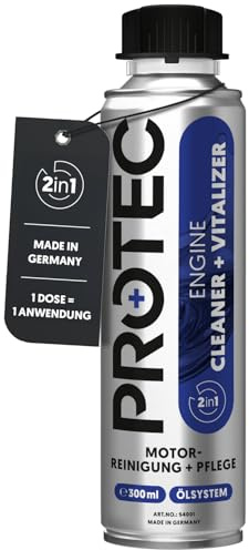 ProTec+ Motor-Reiniger I Engine Cleaner + Vitalizer für Benzin & Diesel 300 ml I 2in1 Motor-Innenreiniger & Ölbehälter-Reiniger I Zur Anwendung vor dem Ölwechsel I Als Motor-Spülung & Motoröl-Additiv