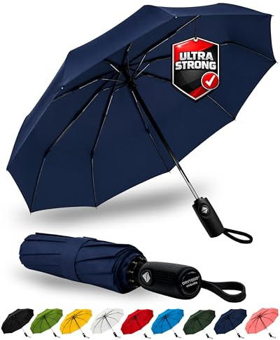 Paraguas antiviento I Paraguas plegable 3 tamaños Ø95cm,Ø100cm, Ø105cm | Umbrella compacto I Paraguas pequeño, ligero para viaje y diario I Automático abre y cierra I Para hombre y mujer I Drytogo
