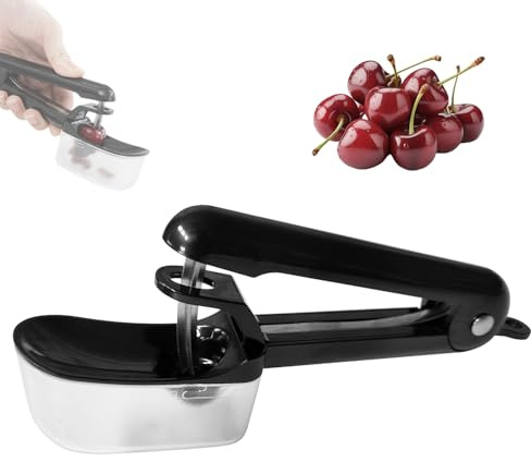 Kirschkernentferner, Manueller Kirschentkerner mit Auffangbehälter, Kernentferner für Kirschen & Obst, leicht zu reinigen, ideal für Küche, Camping & Reisen
