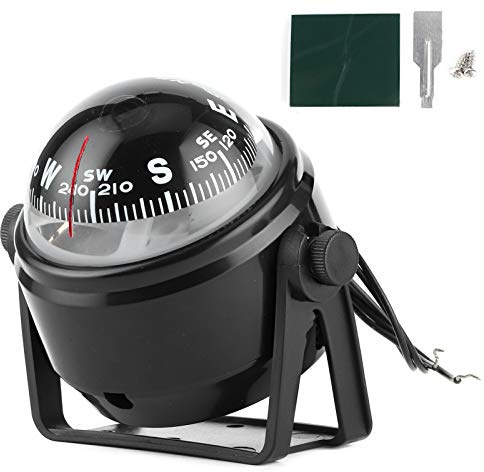 12V Boussin de Bateau à LED, Compasse Numérique Électronique Marine Marine avec Lumière Nocturne, Navigation pour Navires de Yacht de Bateau pour Voitures de Camion à Voile