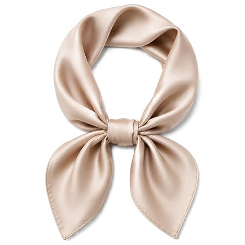 MAIRY Silk Scarf for Women UK Square Scarves Plain Neck Scarfs 50s Retro Lightweight Bandana Wrap S70601