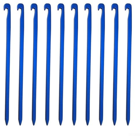 Picchetti per tenda in alluminio resistenti con forma quadrata a quattro lati per pali da campeggio resistenti, adatti per vari ambienti esterni (blu)
