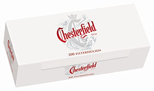 Chesterfield Red King Size Zigarettenhülsen 1000 Stück (5x200) - Naturell und pflanzlich - Chesterfield Brand - Zigarettenpapier