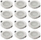 SEBSON Gehäuse für Einbaustrahler Bad IP44 mit GU10 Fassung LED Halogen 230V - Einbaurahmen Aluminium weiß, Lochdurchmesser 70mm (67-83mm) für Deckenbeleuchtung - 12er Set