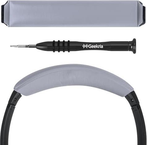 Geekria Proteinleder-Kopfband-Pad, kompatibel mit Bose QuietComfort 35 ii Gaming, QC35, QCSE Kopfhörern, Ersatzband-Reparaturteil (grau)