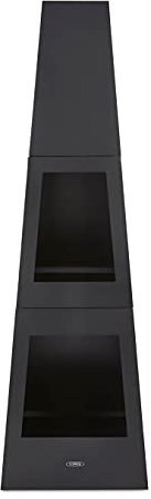 Tower T978509 Obelisk Wood Burner with Built-in Log Storage, Safety Locking Door, Heat Resistant Stainless Steel, Black