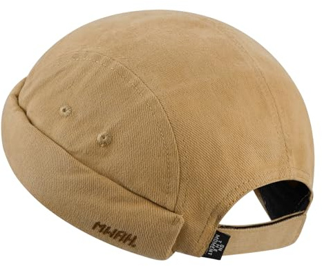 CLAPE Docker-keps för män kvinnor justerbar dockningsmössa utan skärm, GD31-Khaki, 55-60 | Bomull, lätt, vikbar, enfärgad, retro sjömansmössa för fiske, resor, utomhus, vandring