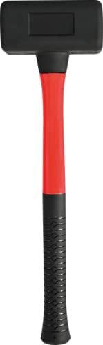 KUNZER 7GH25 Gummihammer 2,5kg - Rückschlagfreier Schonhammer mit Gummikopf - Kunststoffstiel - Stahlkugel in Hammerkopf