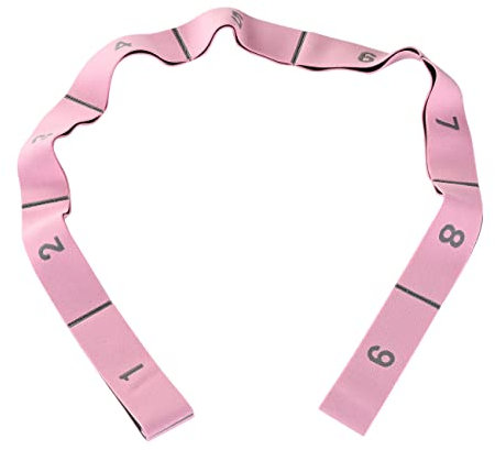 Elastische Stretchband, Yoga Stretch Gurt, Dehnungsband mit 9 Schleifen, Fitness Stretchband für Yoga, Pilates,Fitness, Stretching, Training, Tanz, Rosa