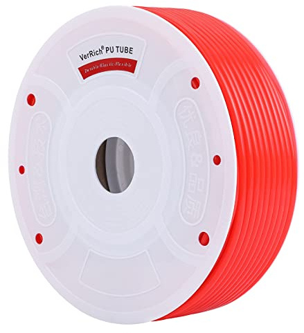 VerRich Pneumatisk Slang Rör Pu Slang Orange 8mm Ytterdiameter x 5mm ID 100 Meter 328 FT PU Luftslang Rör För Luftkompressoröverföring