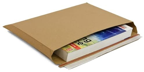 A4 Cardboard Envelopes – 400gsm Rigid Book Mailers, Corrugated Expandable, Peel & Seal for Royal Mail Large Letter by LEO Design (30)