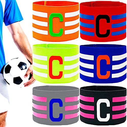 RUIJIE Fußball Kapitänsbinde Armbinde 6 Stück Captain Armband Multicolor Gummizug Fussball Spielführerbinde Sport Spielführer-armbinde Elastic Kapitäns Armbinden Klettverschluss für Erwachsene Kinder