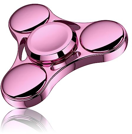 ATESSON Fidget Spinner Toy Durable Stainless Steel Bearing High Speed Spins Precision Metal Hand Spinner EDC ADHD Focus Anxiety Stress Relief Boredom Killing Time Toys for Adults Kids (Pink)