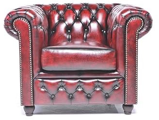 Chesterfield Poltrona Brighton The Brand | 1 posto | 100% pelle fatta a mano | larghezza originale 100 cm (rosso antico)