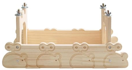 KiBcsLic Meerschweinchenbrücke, Einfach zu Installierendes Holzbrückenzubehör, Hasentunnel für Igel, Hamster, Kleintiere, C