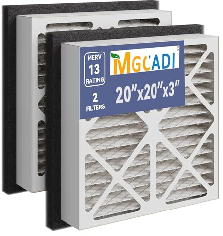 2-pack 20 x 20 x 3 MERV 13 veckat luftfilter ugnsfilter ersättning kompatibel med Zephyr VGF-serien 20 x 20 x 3 helt hemreturluftgallerfilter