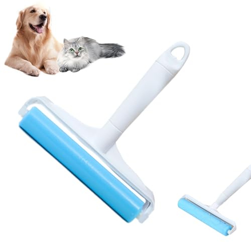 Zyntora Rodillo de pelusa para pelo de mascotas | Rodillo de pelusa extra pegajoso, removedor de pelo de gato, limpiador de cepillo de limpieza lavable, suministros para mascotas para ropa, alfombras