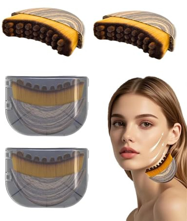 ZKUNL 2PCS Cepillo Facial de Contorno Linfático,Masajeador de Drenaje Linfático,Cepillo Facial en Seco,Se Adapta al Contorno de la Piel,Aliviando la Fatiga Facials,para Cara,Barbilla,Mandíbula