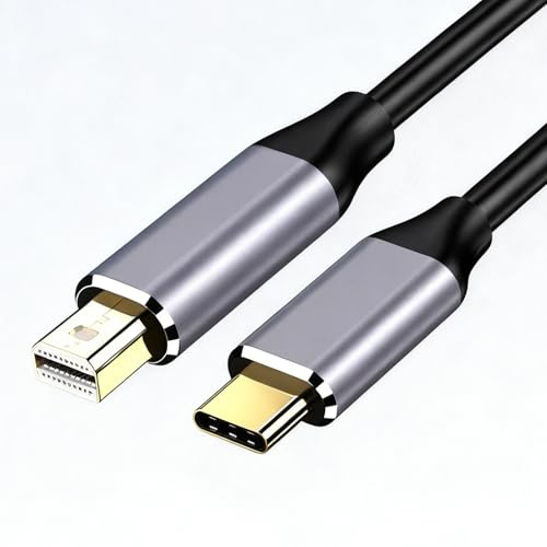 Câble USB C vers Mini DisplayPort DP,1.8 m Câble de Conversion Vidéo USB Type-C Mâle vers Mini DP,4K/60Hz Soutien Mode Mise en Miroir D'écran D'extension,Adaptateur Unidirectionnel pour MacBook iPad