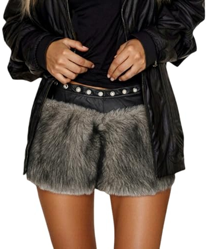 Mini pantaloncini da donna sexy, pantaloncini invernali da donna, a vita alta, stile vintage, chic ed elegante, taglio sottile, pantaloni casual e versatili e alla moda, pantaloncini corti per feste
