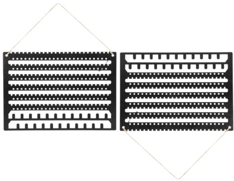 IMIKEYA Lot de 2 Présentoirs Muraux en Bois pour Bijoux Organisateur Suspendu pour Boucles D’Oreilles Colliers et Bracelets Support Compact pour Rangement Mural pour Petits Espaces et