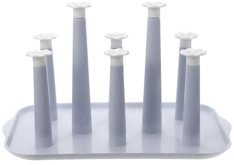 VERDANVERSE Supporto Scolabicchieri in Plastica Grigio Blu Porta Bicchieri e Bottiglie D’Acqua Scolo Rapido Organizer Salvaspazio per Cucina e Scrivania
