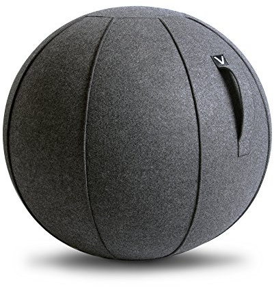 Vivora Luno Premium Ergonomic Sitting Ball Chair, Anthracite Cover, Felt, Max Size (25 to 26 inches), for Home Offices, Balance Training, Yoga Ball, Posture Improvement