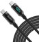 SooPii USB C auf USB C Kabel, 1.2M Nylongeflecht Type-C Kabel,100W PD Schnellladekabel mit LED Display für lPhone 16/15 Pro/15 Plus,lPad Air,MacBook Pro,Galaxy S23/S22 (Schwarz)