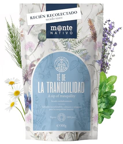 Tranquillity Tea Monte Nativo (300g) - Herbal Blend for Relaxation and as Sleep Tea - Lavender, Chamomile Flowers, Peppermint, Horsetail - Aromatic and 100% Pure and Natural Loose Leaf Infusion