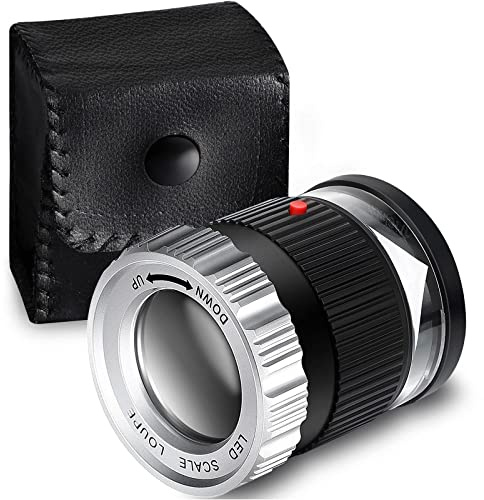 Zalati Loupe grossissante 30X, longueur focale réglable, avec lumière LED UV, pour bijoux, textiles, pièces de monnaie, timbres, pierres précieuses, couleur : noir