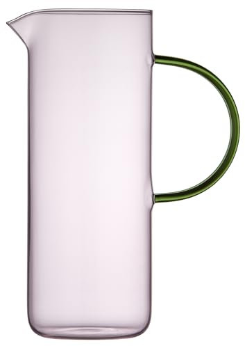 Lyngby Glas Torino Glaskanne, Karaffe, 1.1 Liter, Pink/Grün