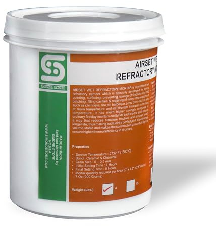 SIMOND Store Refractory Mortar 4 LBS, High Heat Mortar Mix, 2700F Rated