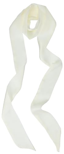 PATIKIL Stylish Ribbon Scarf, Solid Color Skinny Scarf Pure Long Neckerchief Silk Necktie Belts Sash Hair Scarves Headband Ribbon Tie for Women, Cream White