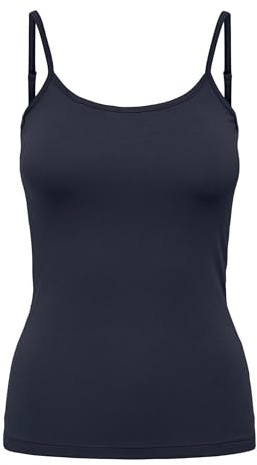 JdY Femme Jdyava Singlet JRS Noos Débardeur avec Coupe Normale Et Fermeture À Boutons, Bleu Nuit, L EU