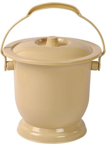 MotiveTech Vaso Da Notte Pitale Riutilizzabile Contenitore per Urina Padella Da Letto con Maniglia per Un Facile Trasporto Adatto E Campeggio, CaffÈ