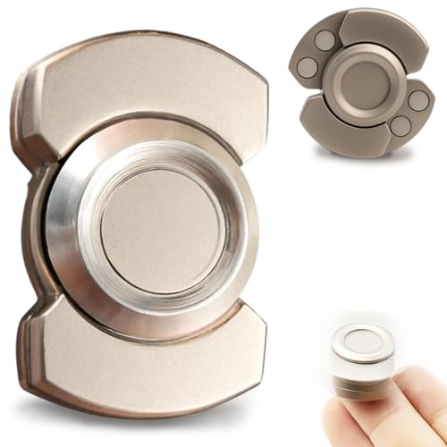 Fidget Spinner, 3-in-1 Silent Fidget Slider for Focus, Office and Classroom Sensory Focus, Silver