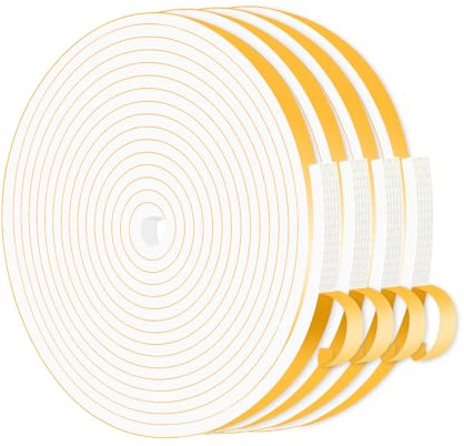 Burlete Ventana,Burlete Puerta,Tira de Sellado CR de Alta Densidad,Aislante Termico Ventanas(Blanco,6mm x 3mm x 20M)