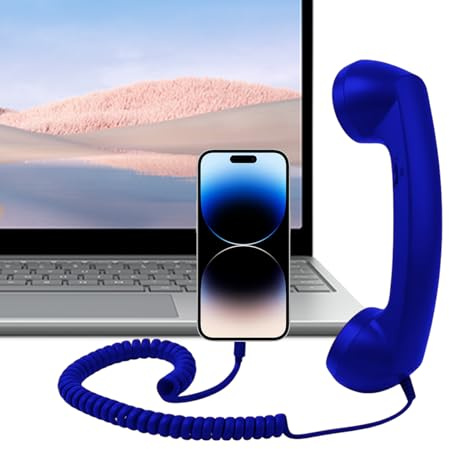 Retro telefonadapter, retro, bekväma typ C-hörlurar, hemtillbehör med mikrofon lämplig för kontor, nattduksbord, rum