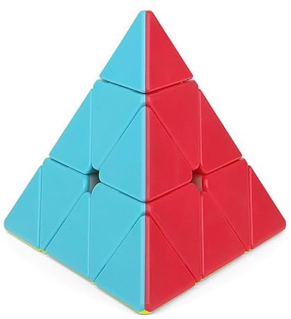 Logica Gochi - Cubo Magico Pyraminx Qiming S2 Senza Adesivi - Speedcube economico - Puzzle 3D - Piramide Cubo velocità - Speedcubing - Cubo da collezione