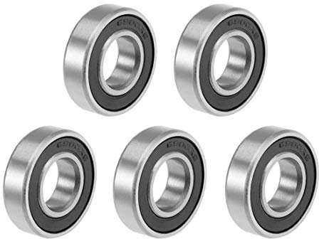 sourcing map 5pcs 6900-2RS Rillenkugellager Z2 Doppelt versiegelt Kohlenstoffstahl 10mm X 22mm X 6mm