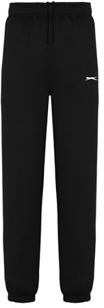 Slazenger Mens Cuffed Pants Closed Fleece Jogging Bottoms Black XXXXXL